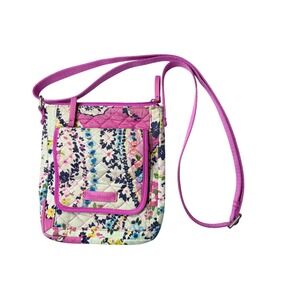 Vera Bradley Pink Wildflower Paisley RFID Quilted Mini Hipster Crossbody Handbag